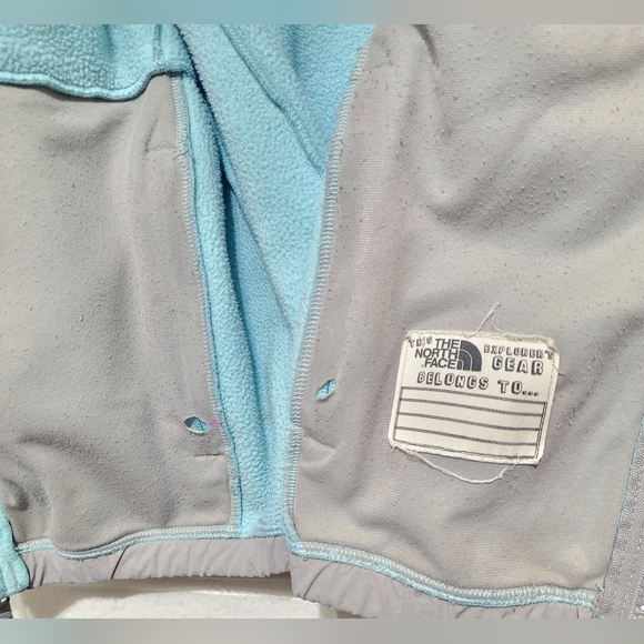 THE NORTH FACE DENALI POLARTEC FLEECE GIRL'S SIZE L(14-16) JACKET TURQUOISE/GRAY - Picture 10 of 16